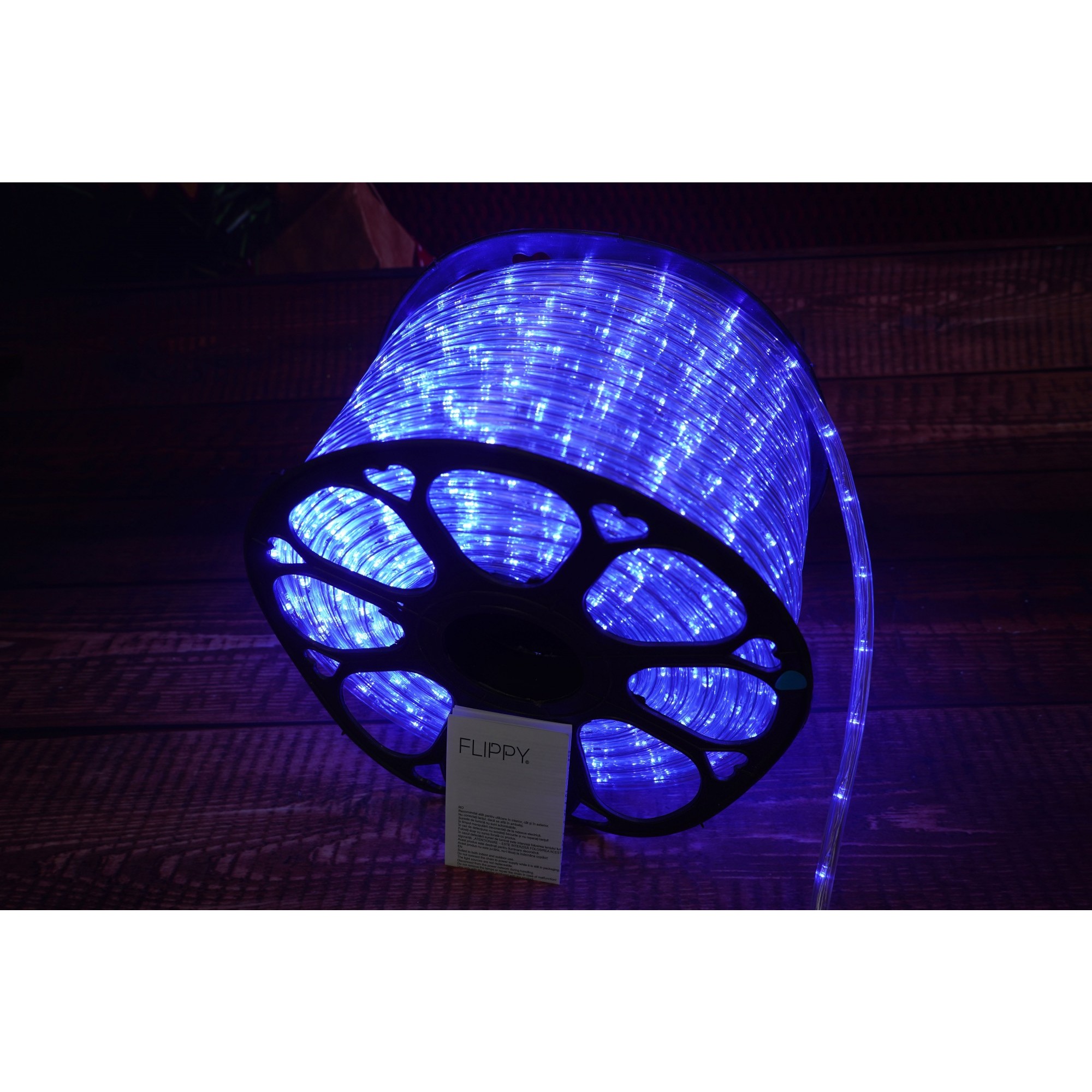 Instalatie Craciun, 22 m, 528 Led-uri, Furtun Luminos, Albastru, Transformator, Sectionabila, 220 V, Flippy - Image 3