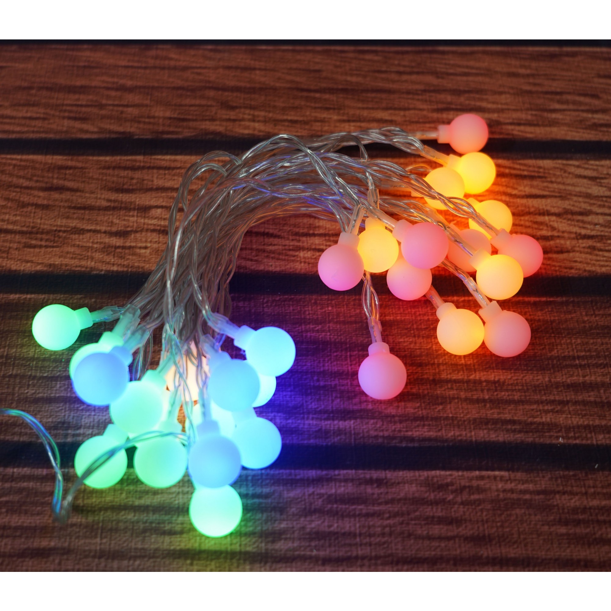 Instalatie Craciun, 3.5 m, 30 de LED-uri, multicolor RGB, model cu bilute, liniara, cu baterie, interior/exterior, Flippy - Image 2