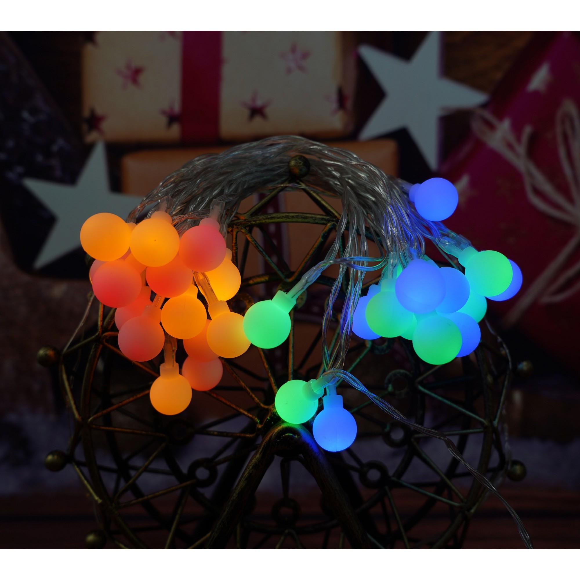 Instalatie Craciun, 3.5 m, 30 de LED-uri, multicolor RGB, model cu bilute, liniara, cu baterie, interior/exterior, Flippy - Image 3