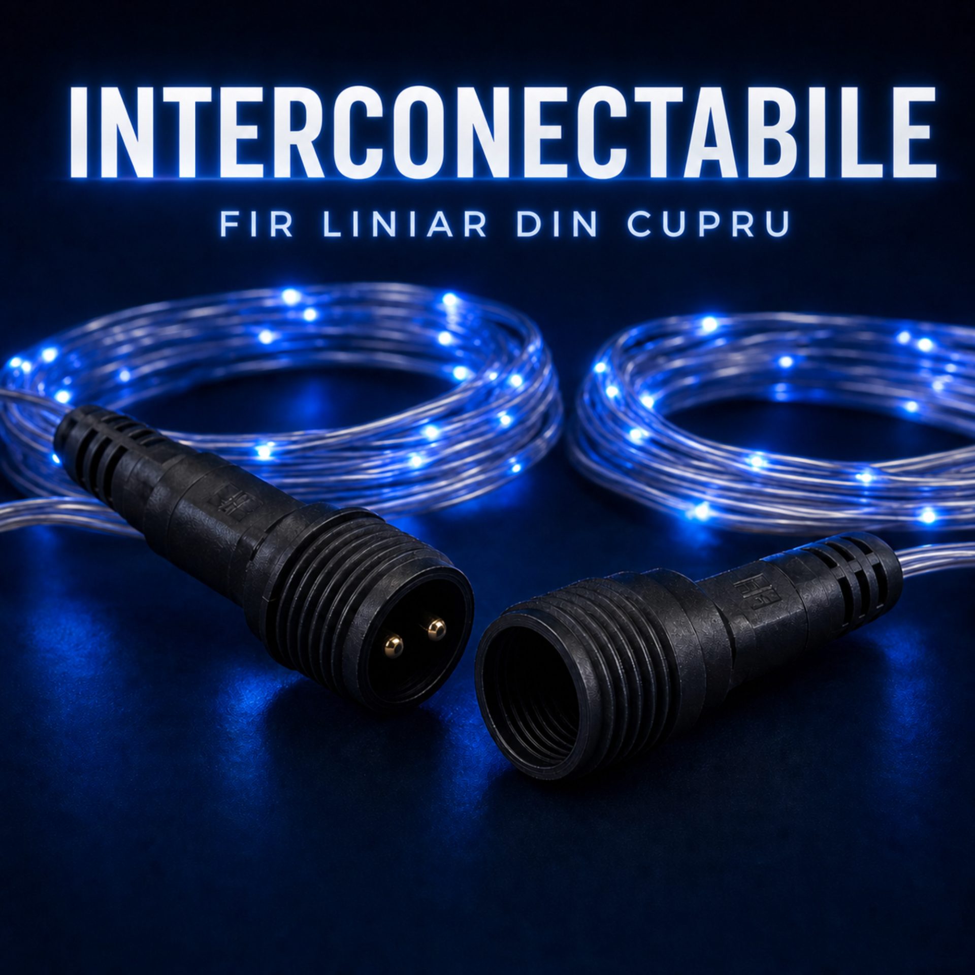 Instalatie Luminoasa de Craciun, Flippy, 50 m, 500 LED-uri, Lumina Albastra si Alb Cald, 8 Jocuri de Lumini, Interconectabila, cu Transformator, Prelungitor 3 m Inclus, Fir din Cupru - Image 5