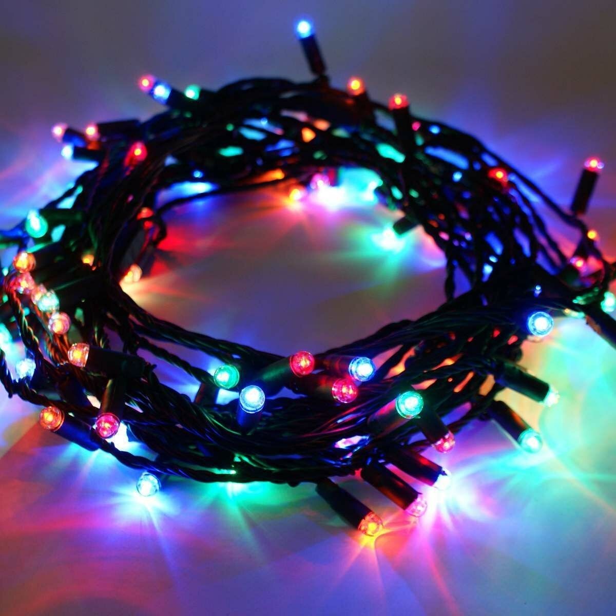 Instalatie Craciun, 60 m, 600 Led-uri ,Liniara, Multicolor, 8 jocuri de lumini, Transformator, Interconectabila, Prelungitor 3 m inclus, Fir Verde, Flippy - Image 5