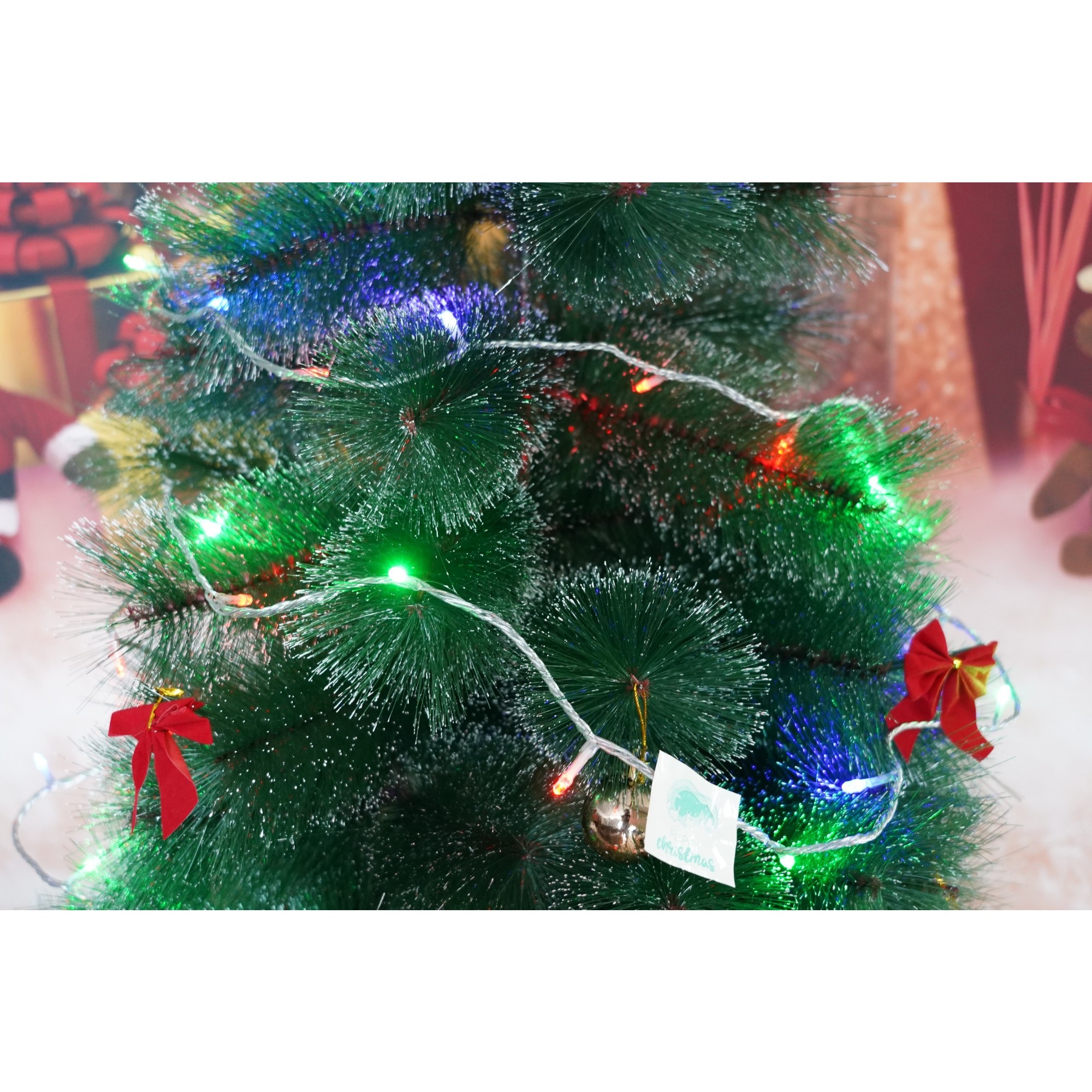Instalatie Craciun, 70 m, 700 Led-uri ,Liniara, Rosu/Albastru/Rosu/Verde, Flash, Transformator, Interconectabila, Prelungitor 5 m inclus, Fir Verde, Flippy - Image 4