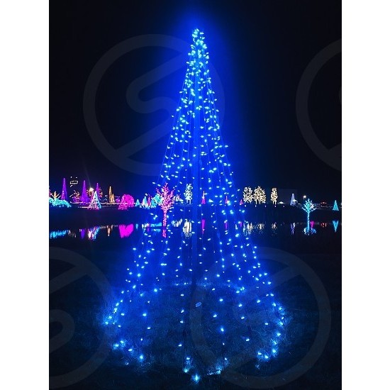 Instalatie Craciun, 75 m, 750 Led-uri ,Liniara, Albastru, 8 jocuri de lumini, Transformator, Interconectabila, Prelungitor 3 m inclus, Fir Transparent, Flippy - Image 5