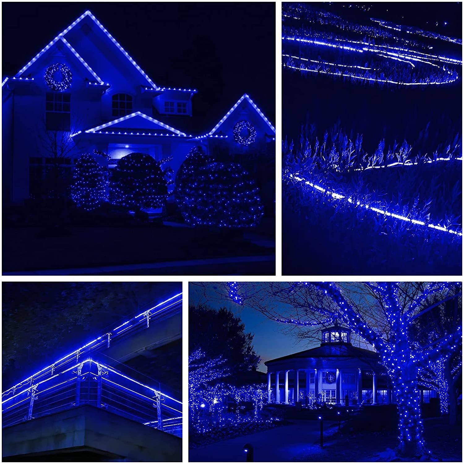 Instalatie Craciun, 96 m, 2304 Led-uri, Furtun Luminos, Albastru, Transformator, 8 jocuri de lumini, Sectionabila, 220 V, Flippy - Image 2