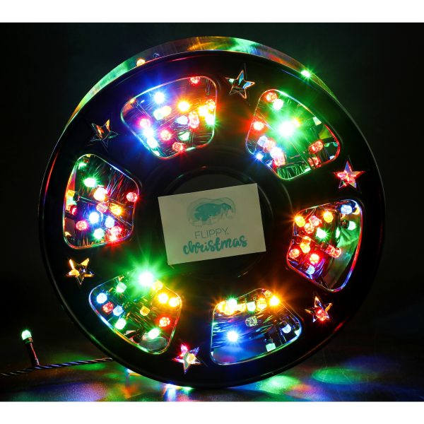 Instalatie Craciun liniara, Flippy, Fir Negru cu Transformator, 50 m, Lumini Multicolore, 500 LED-uri V5, 8 jocuri de lumini