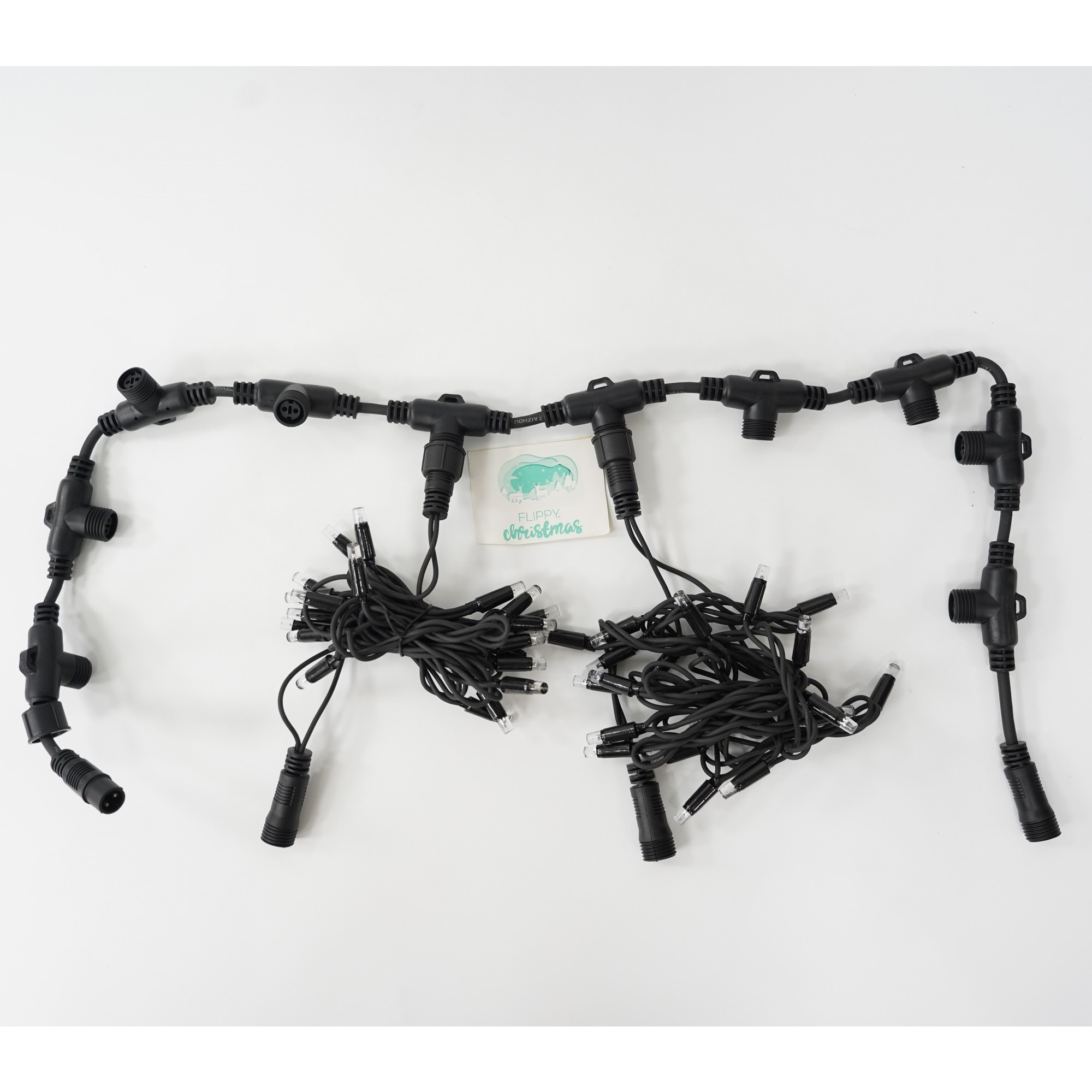 Instalatie Craciun Profesionala de Exterior IP65, Tip Perdea, 10m x 2m, 2000 Led-uri Mari, Alb rece, cu flash, Alimentator 1,5 m, Interconectabila, Fir negru, Flippy - Image 5