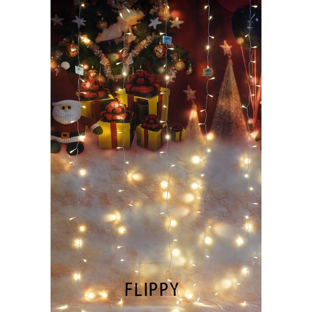 Instalatie Craciun, Tip Perdea, IP44, 10 m x 2 m, 1200 LED-uri, Alb cald, cu flash, Transformator cu telecomanda, Interconectabila, Prelungitor 5 m inclus, Fir transparent, Interior/ Exterior, Flippy - Image 10
