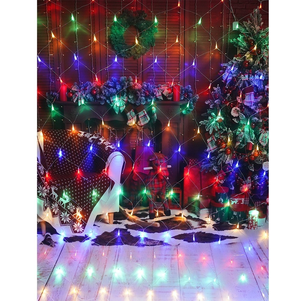 Instalatie Craciun, Tip Plasa, 13 m x 2 m, 1040 LED-uri, Multicolor, 8 jocuri de lumini, Transformator, Interconectabila, Prelungitor 3 m inclus, Fir transparent, Flippy - Image 2