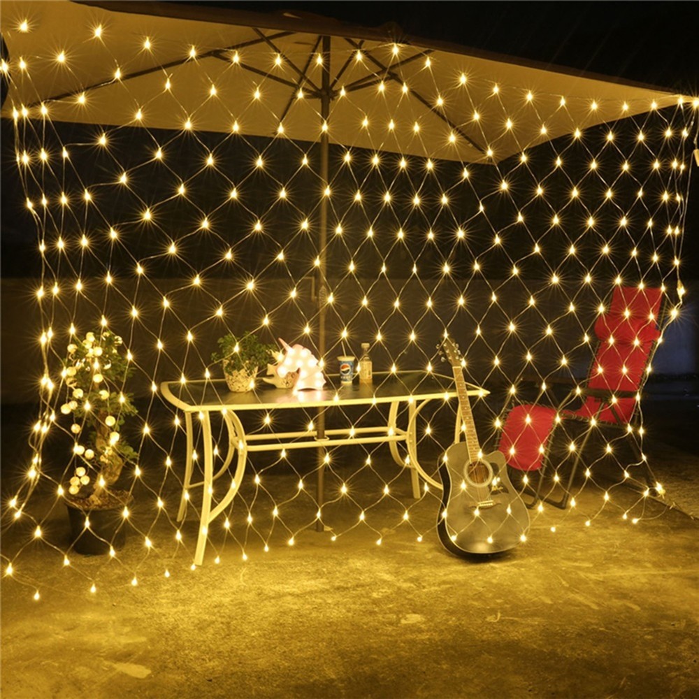 Instalatie Craciun, Tip Plasa, 9 mx 1.5 m, 720 LED-uri, Alb cald, 8 jocuri de lumini, Transformator cu telecomanda, Interconectabila, Prelungitor 5 m inclus, Fir transparent, Flippy - Image 4