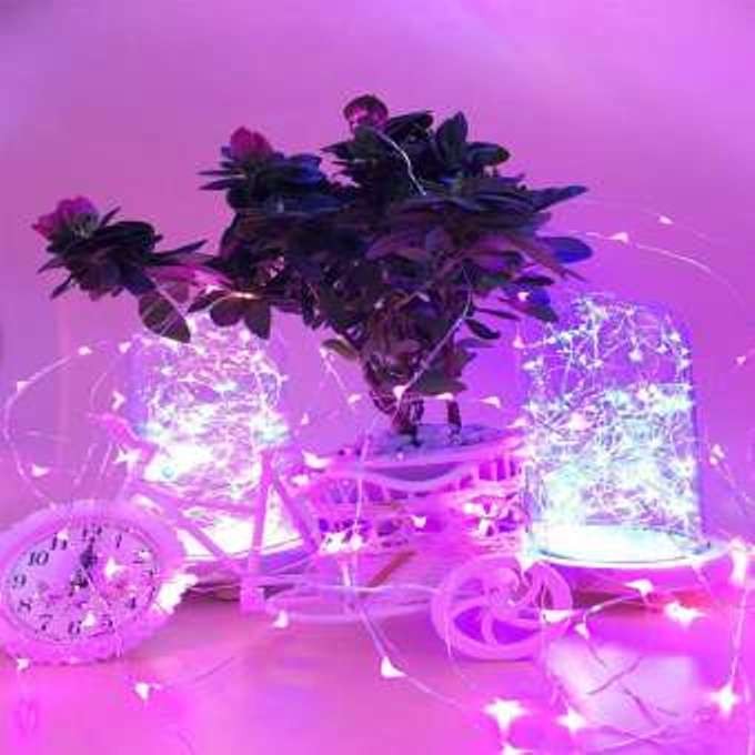 Instalatie de Craciun cu Baterii Fir Cupru Tip Sir 5 m 50 LED -uri Roz - Image 3
