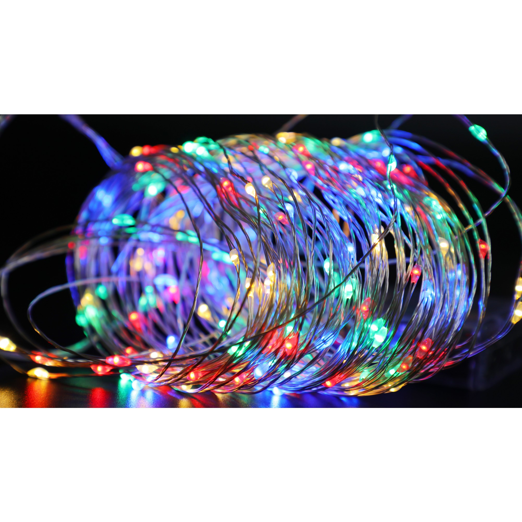 Instalatie de Craciun, Liniara, 20 m, Baterii, 200 LED-uri, Multicolor, 2 Jocuri de Lumini, Fir Cupru, Interior/Exterior, Flippy - Image 10