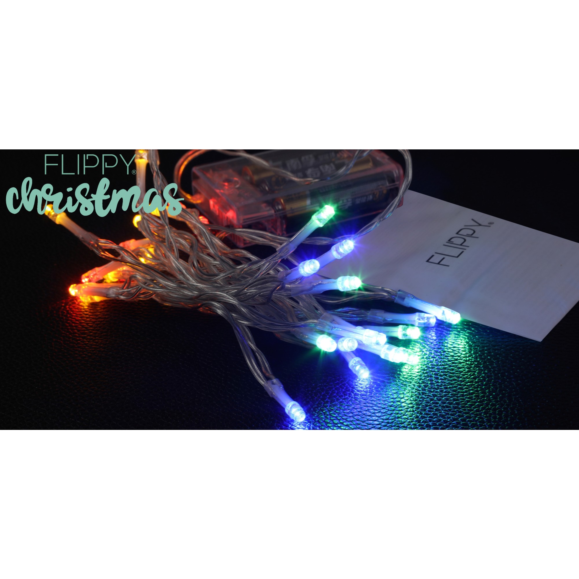 Instalatie de Craciun, Liniara, 1 m, Baterii, 10 LED-uri, Multicolor, 2 Jocuri de Lumini, Fir Transparent, Interior/Exterior, Flippy - Image 6
