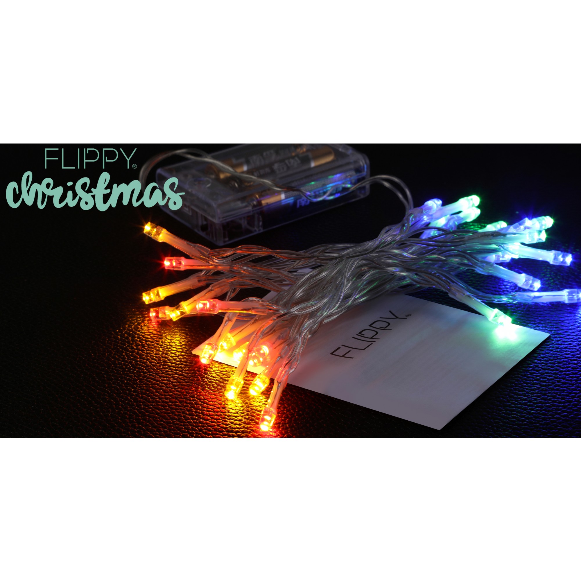 Instalatie de Craciun, Liniara, 1 m, Baterii, 10 LED-uri, Multicolor, 2 Jocuri de Lumini, Fir Transparent, Interior/Exterior, Flippy - Image 9