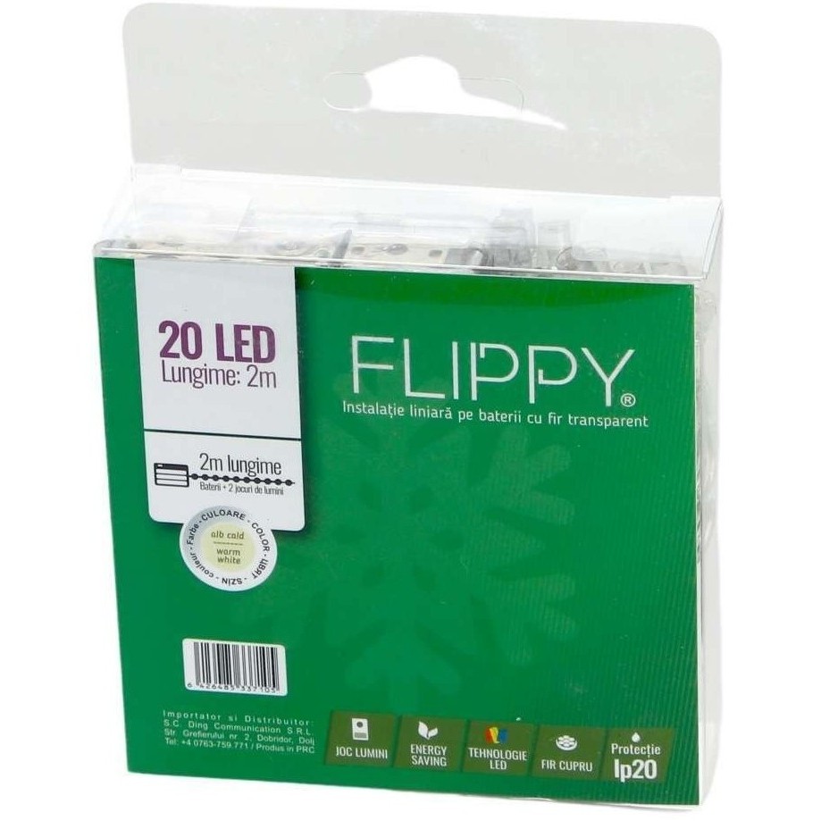 Instalatie de Craciun cu Baterii Tip Liniar, 2 jocuri de lumini, Fir Transparent 2 m 20 LED -uri, Alb Cald - Image 6