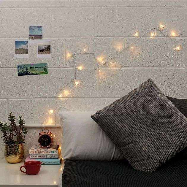 Instalatie de Craciun cu Baterii Tip Liniar, 2 jocuri de lumini, Fir Transparent 2 m 20 LED -uri, Alb Cald - Image 2