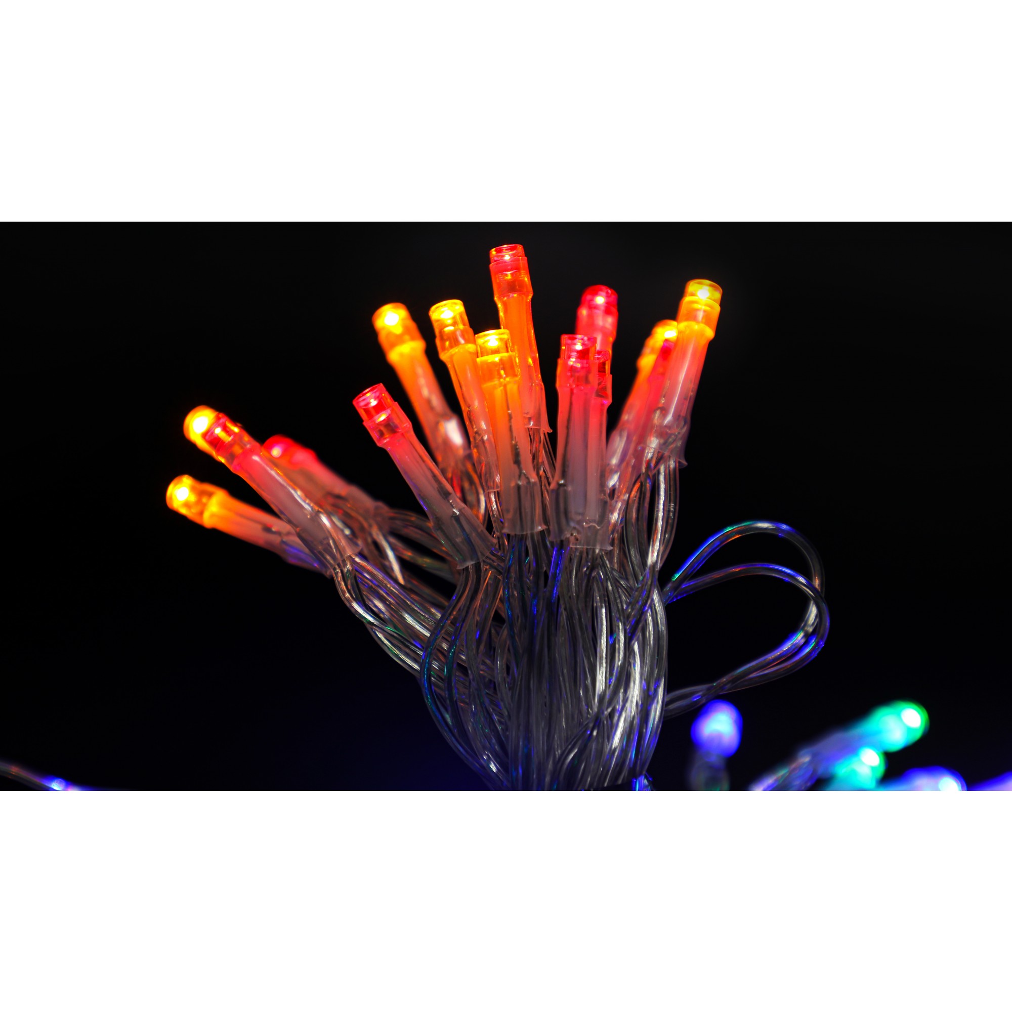 Instalatie de Craciun cu Baterii Tip Liniar, 2 jocuri de lumini, Fir Transparent 3 m 30 LED -uri, Multicolor - Image 7