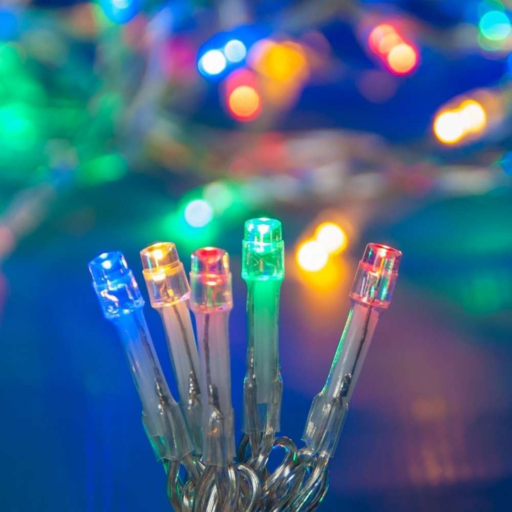 Instalatie de Craciun cu Baterii Tip Liniar, 2 jocuri de lumini, Fir Transparent 3 m 30 LED -uri, Multicolor - Image 3