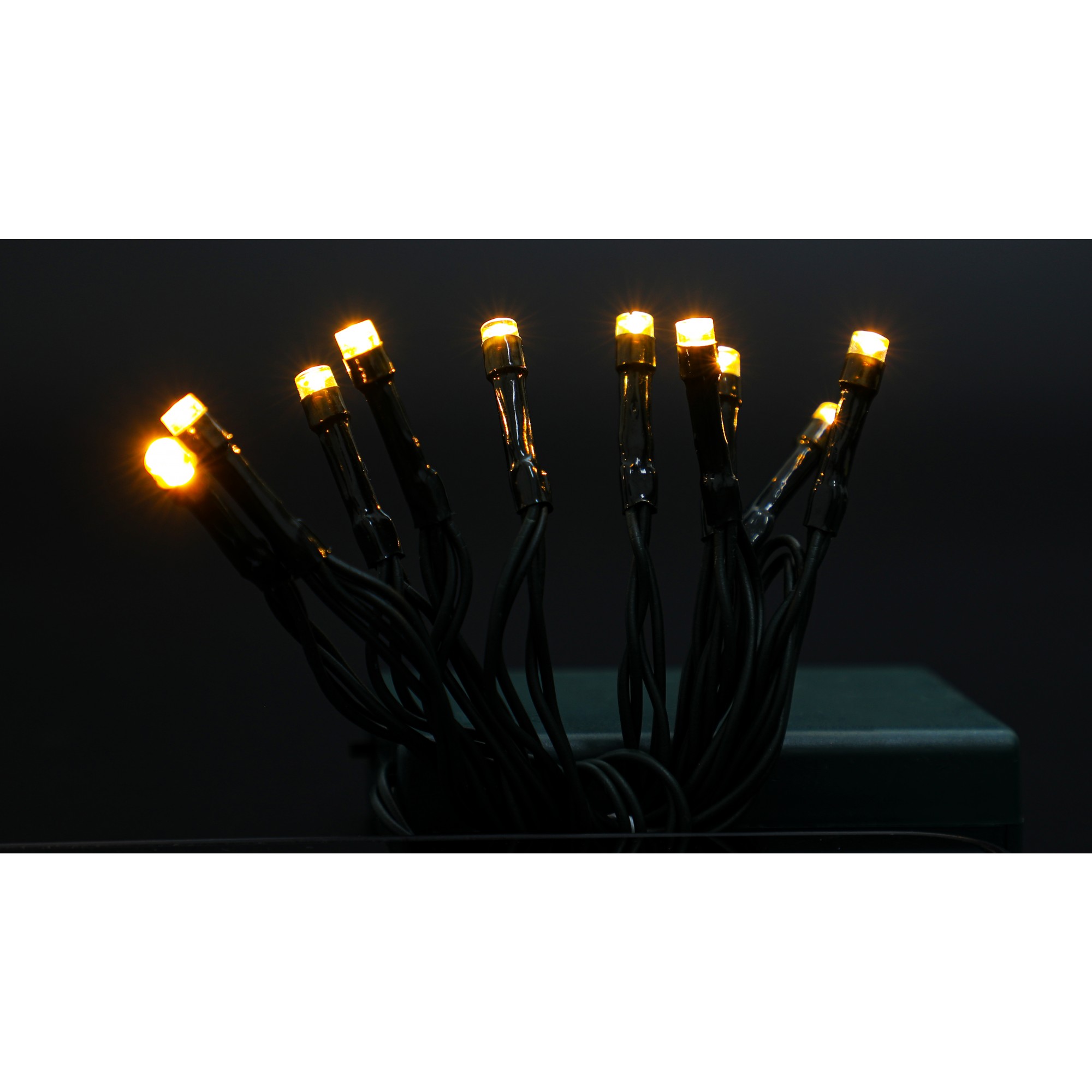 Instalatie de Craciun cu Baterii Tip Liniar, 2 jocuri de lumini, Fir Verde 1 m 10 LED -uri, Alb Cald - Image 8
