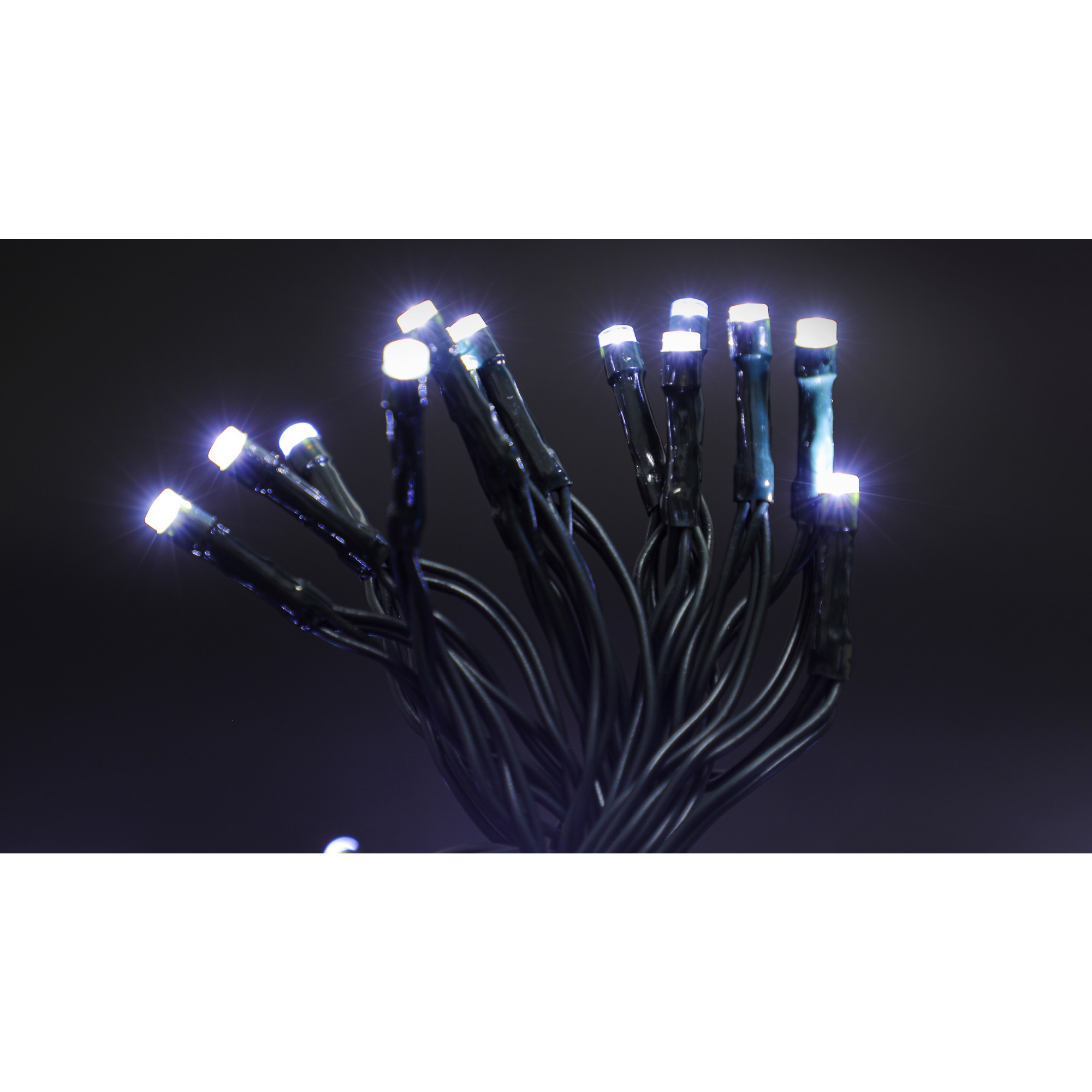 Instalatie de Craciun cu Baterii Tip Liniar, 2 jocuri de lumini, Fir Verde 3 m 30 LED -uri, Alb Rece - Image 8