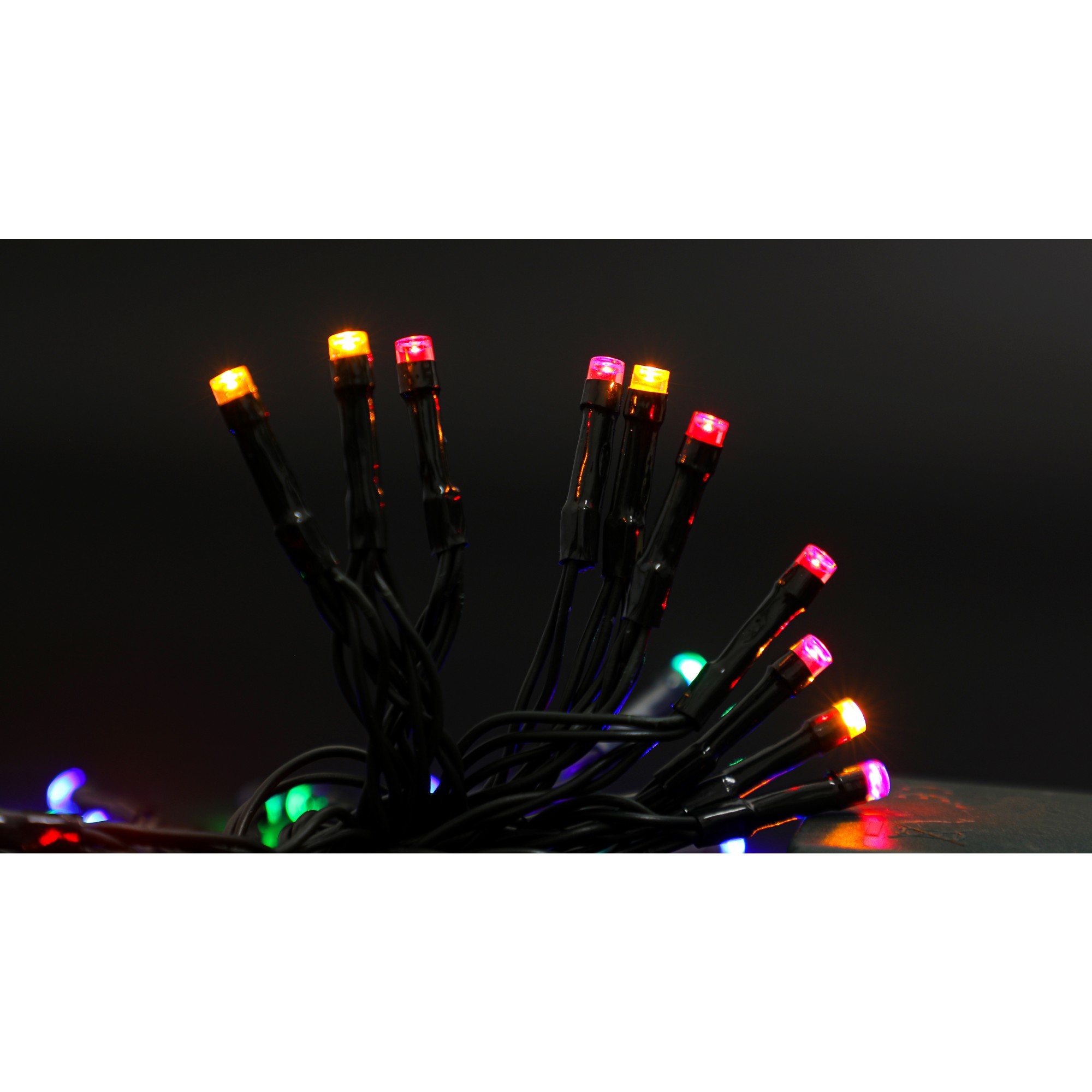Instalatie de Craciun cu Baterii Tip Liniar, 2 jocuri de lumini, Fir Verde 3 m 30 LED -uri, Multicolor - Image 7