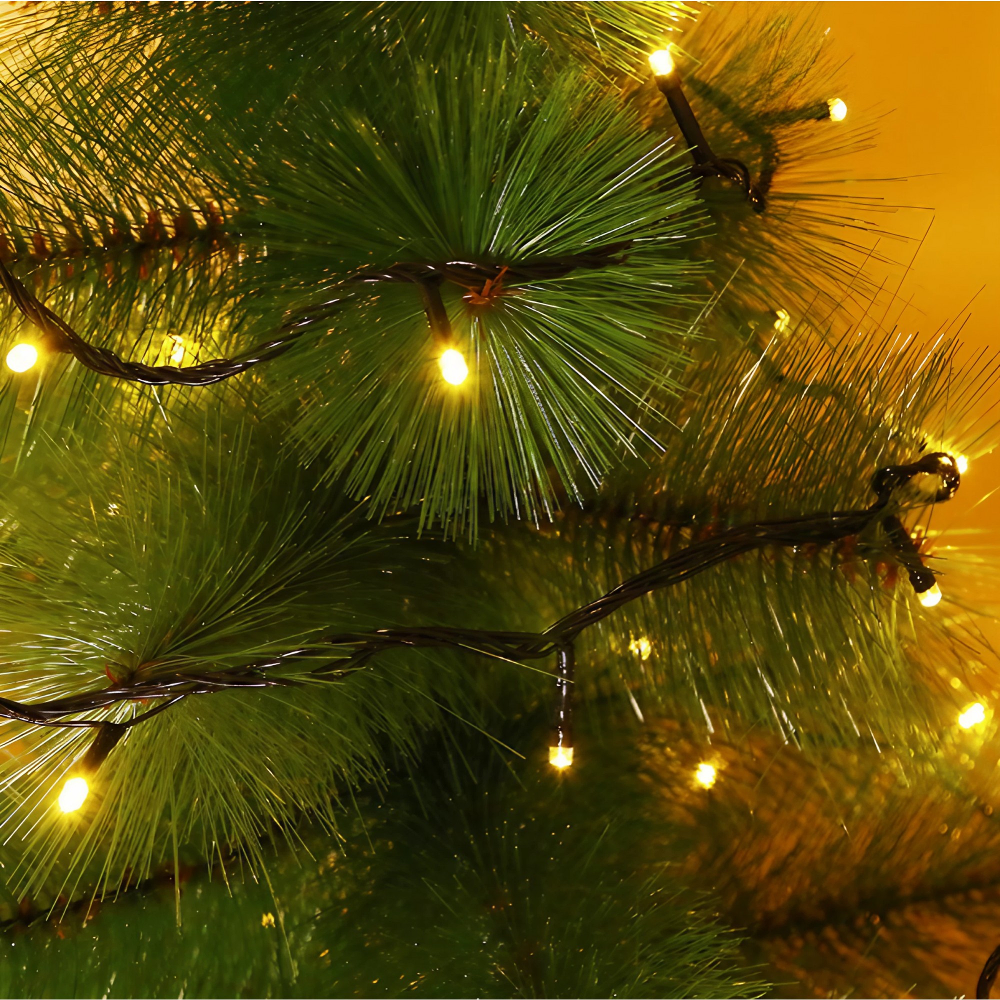 Instalatie de Craciun, Flippy, Tip Liniara, 9 m, 100 LED-uri, Interconectabila, Alb Cald, Fir Verde - Image 5