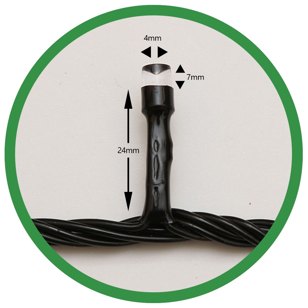 Instalatie de Craciun Flippy® Tip Liniara, Fir Negru, 24 m, 300 LED-uri, Interconectabila, Alb Cald - Image 7