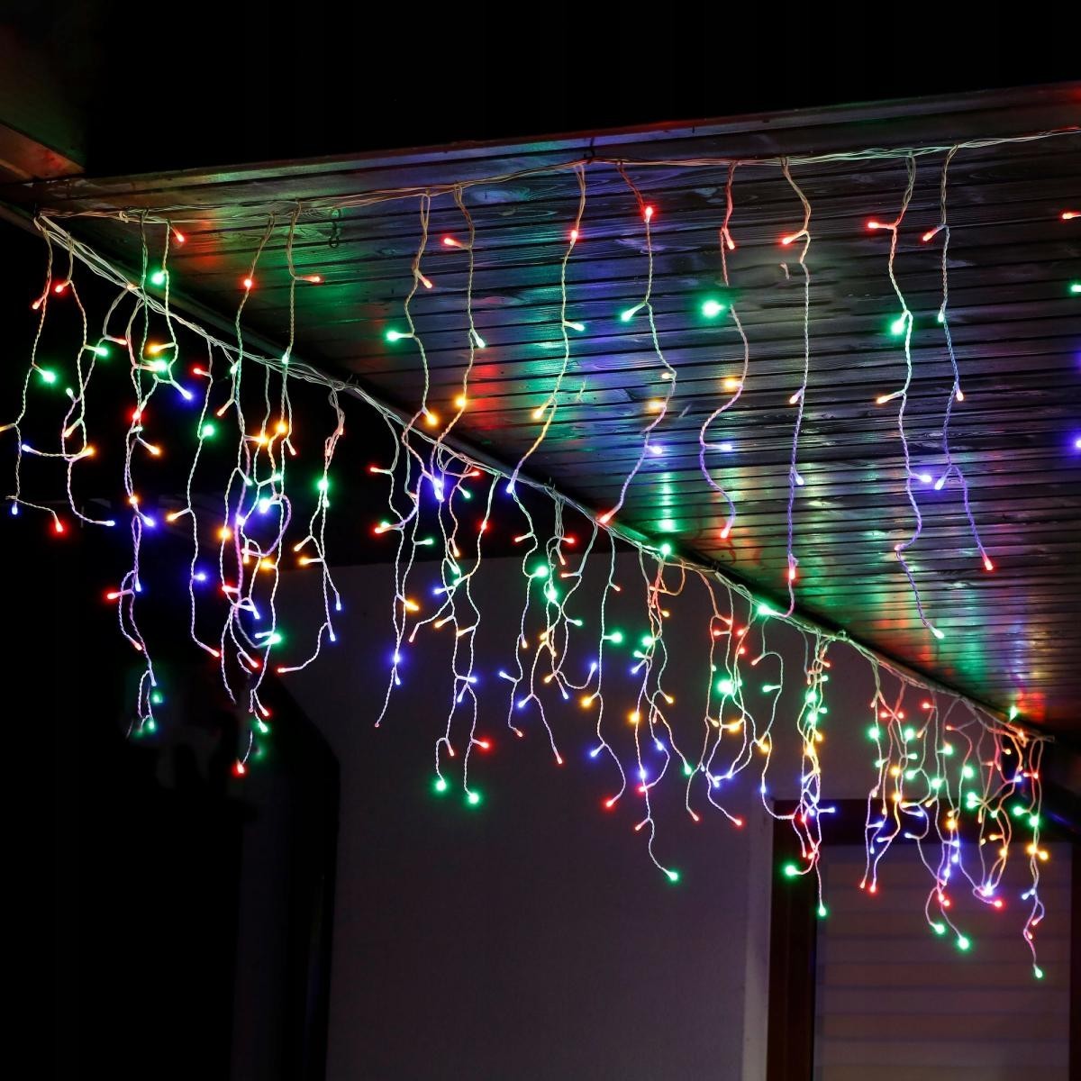 Instalatie de Craciun, Flippy®, Tip Turturi, Sectiune 5 m, 143 LED-uri, 8 Jocuri de Lumini, Fir Negru, Lumina Multicolora, IP44, Interconectabila - Image 2