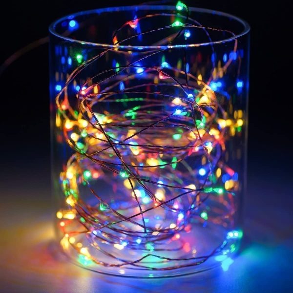 Instalatie de Craciun Liniara, Flippy®, Tip Liniara, Fir Cupru, 8 Jocuri de Lumini, cu Telecomanda, 10 m, 100 Led-uri, Alimentare USB, 4.5V, Multicolor