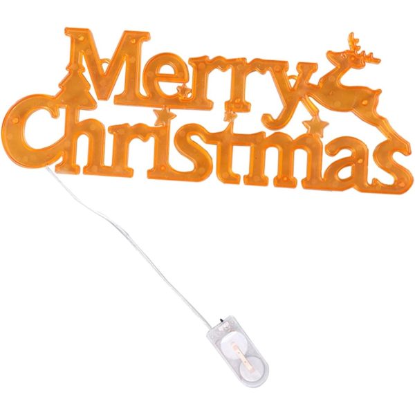 Instalatie LED de Craciun, Flippy, Litere 3D, Merry Christmas, Lumina Calda, 27.5 x 10.5 x 1.4 cm, Galben