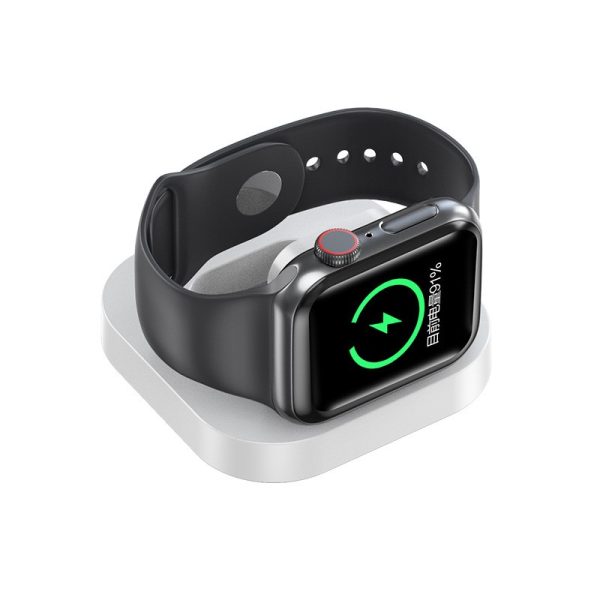 Incarcator Wireless pentru Smart iWatch, Flippy, Compatibil cu Apple iWatch 1/9, Magnetic Charger, Interfata TYPE-C, 3W, 7.5 x 7.5 x 1.2 cm, Pliabil, Alb