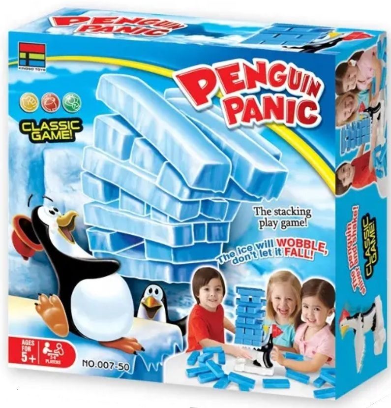 Joc De Indemanare Pinguinul Panicat Tip Jenga, Joc Echilibru Cu Blocuri Si Pinguin Interactiv, Joc Distractiv De Familie Cu Stivuire Si Atentie, Jucarie Educativa Si Coordonare Pentru Copii 3+ Ani, Albastru