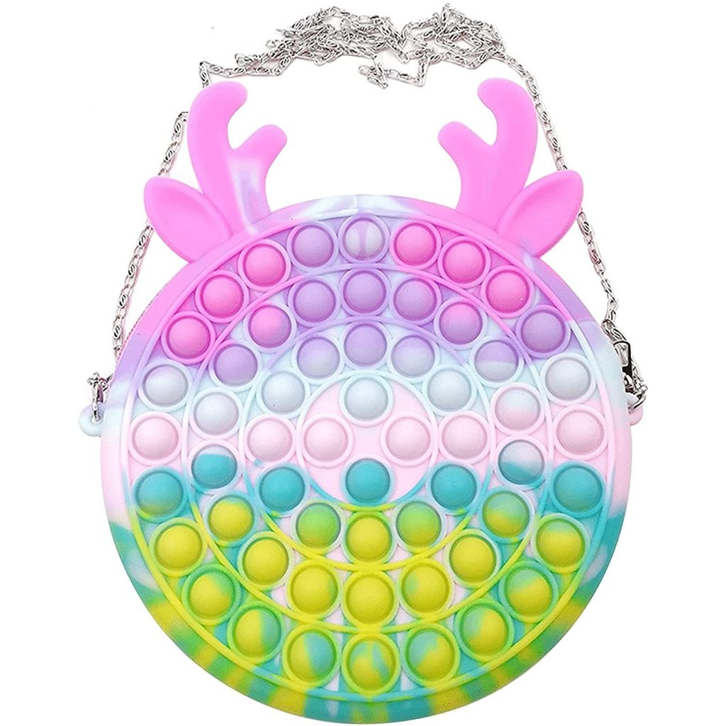 Jucarie antistres din silicon Flippy, Pop it Now and Flip It ,Geanta ,Multicolor