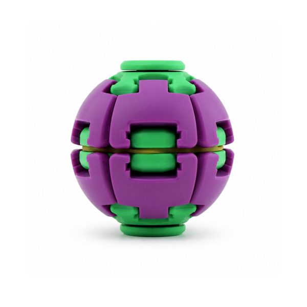 Jucarie Antistres Rotativa, Flippy, Model Minge Push and Spin, Rotire Manuala, Structura 3D Interactiva, Relaxare si Indemanare, 6.3 cm, Albastru