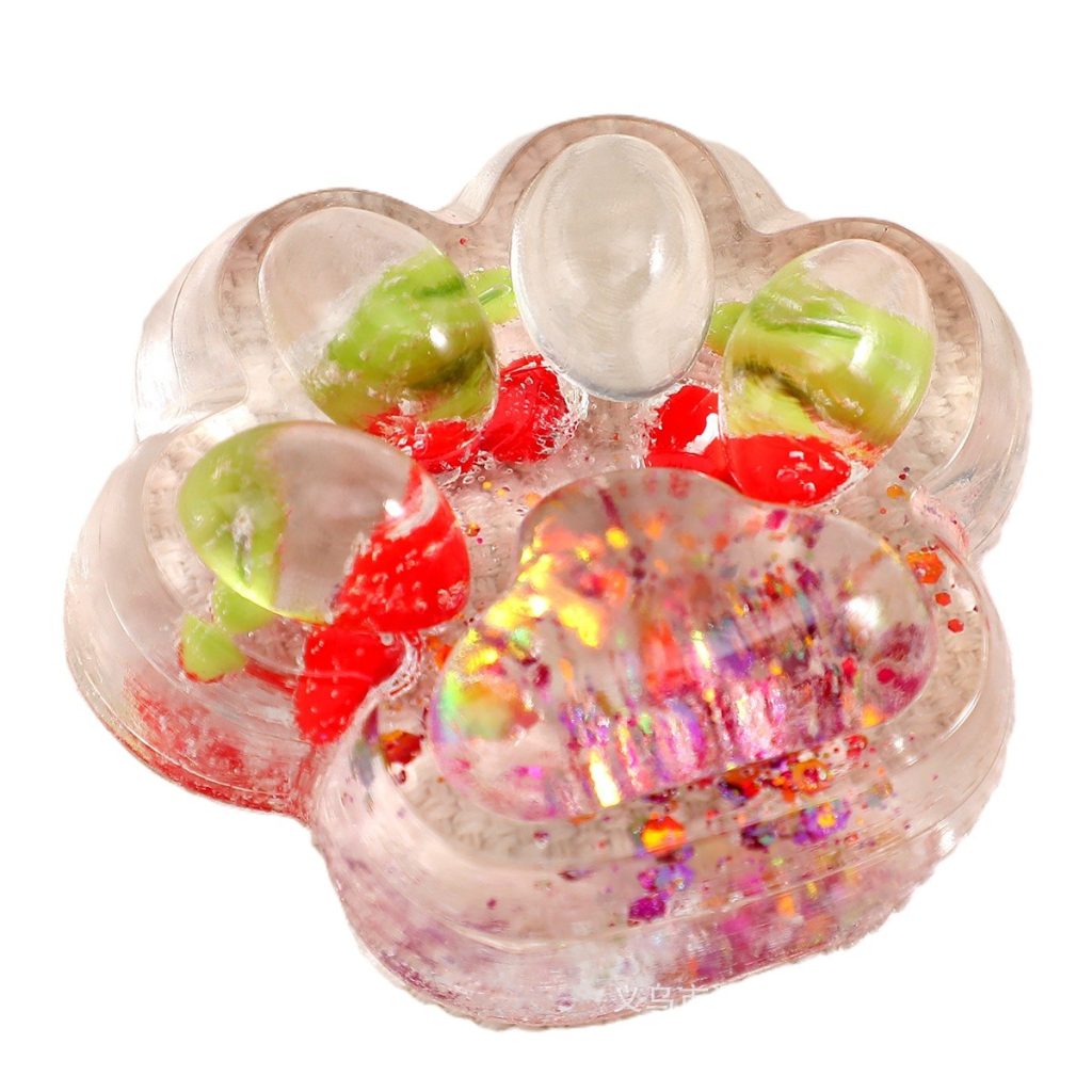 Jucarie Antistres Squishy, Flippy, cu Revenire Lenta, Labuta de Pisica Pufoasa, 7.5 cm, Ambalaj Transparent, Model 270523 Multicolor