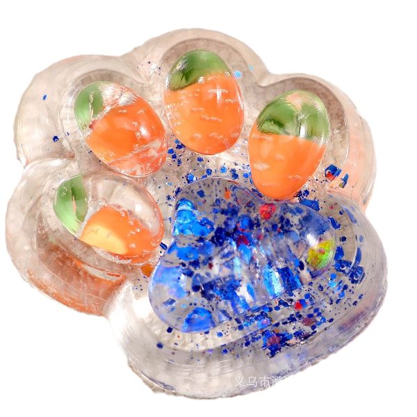 Jucarie Antistres Squishy, Flippy, cu Revenire Lenta, Labuta de Pisica Pufoasa, 7.5 cm, Ambalaj Transparent, Model 270526 Multicolor