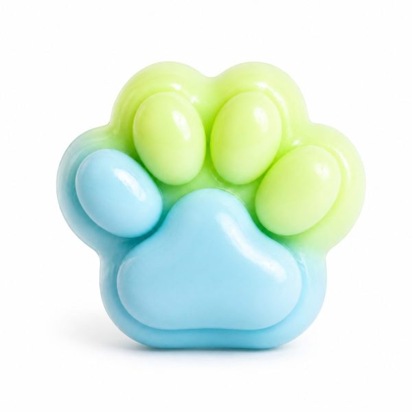 Jucarie Antistres Squishy, Flippy, Revenire Lenta, Labuta de Pisica Pufoasa, 7.5x7.5 cm, Multicolor