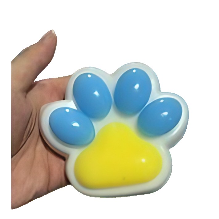 Jucarie Antistres Squishy, Flippy, cu Revenire Lenta, Squeeze Pinch Family, Model Cat Paw, 12.5x10.5 cm, 220g, Ambalaj Transparent, Model 019, Multicolor