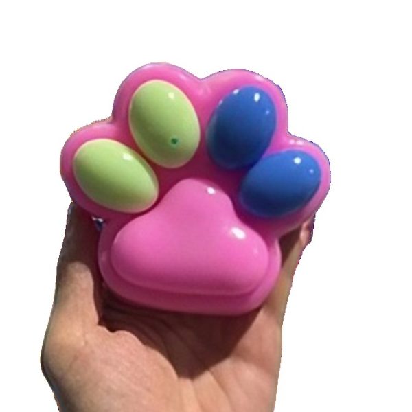 Jucarie Antistres Squishy, Flippy, cu Revenire Lenta, Squeeze Pinch Family, Model Cat Paw, 12.5x10.5 cm, 220g, Ambalaj Transparent, Model 018, Multicolor