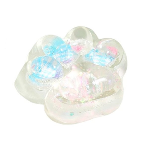 Jucarie Antistres Squishy, Flippy, Labuta de Pisica Pufoasa, cu Revenire Lenta, 7 x 6.5 cm, Model Inima, Multicolor