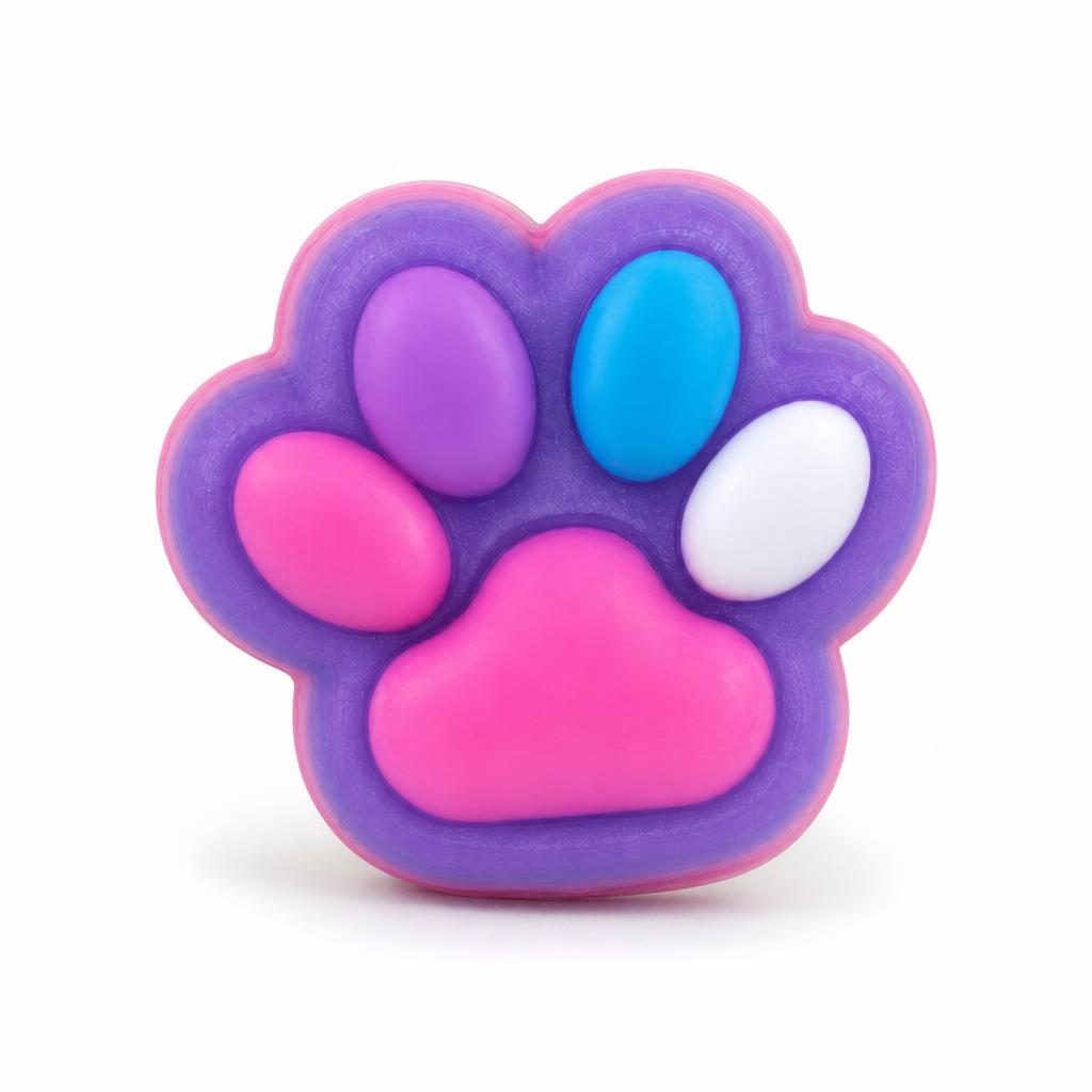 Jucarie Antistres Squishy, Flippy, Labuta de Pisica Squeeze Toys, cu Revenire Lenta, 7.5 cm, Multicolor