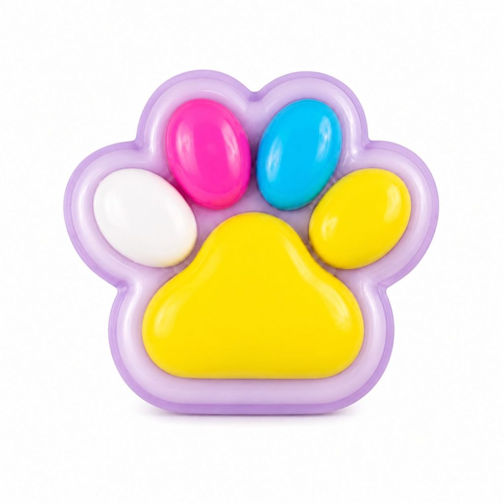 Jucarie Antistres Squishy, Flippy, Labuta de Pisica Squeeze Toys, Revenire Lenta, 7.5x7.5 cm, Multicolor