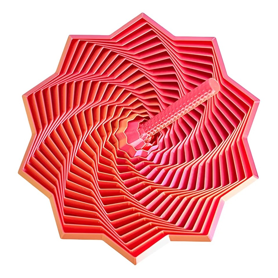 Jucarie Decompresie, Flippy, Model Stea 3D, DuoChrome, Maner Spirala, Turn Magic Geometric, Multiple Forme, Anti-stress, 11 cm, Roz/Auriu