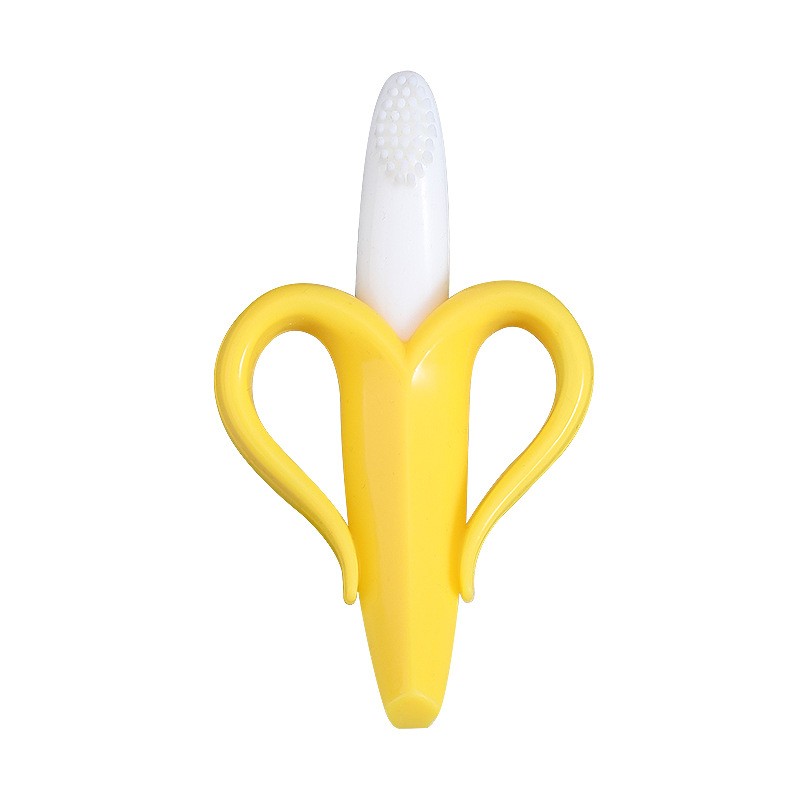 Jucărie pentru Dentiție Bebeluși, Flippy, Banană cu Mânere Ergonomice, Silicon Non-Toxic Fără Miros, Suprafață Texturată pentru Calmarea și Masarea Gingiilor, 10.5 x 5.9 cm, Galben