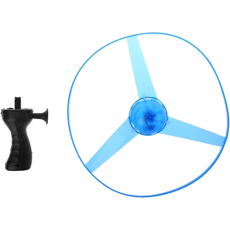 Jucarie Disc Zburator, Distractiv pentru Copii, Flippy, Aruncator Manual din Plastic, cu Lumini, Albastru