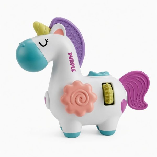 Jucarie Interactiva Bebelusi Unicorn Sensorial, Cu Activitati Si Elemente Mobile, Jucarie Educativa Cu Rotite Si Butoane, Jucarie Dezvoltare Motrica Si Senzoriala, Pentru Copii 0+ Luni, Multicolor