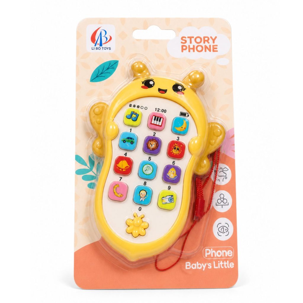 Jucarie Interactiva, Flippy, Telefon Inteligent, Model Albinuta, Functii Educative, Muzicale si Voce, 4-6 ani, 19 x 11.5 cm, din Plastic, Galben