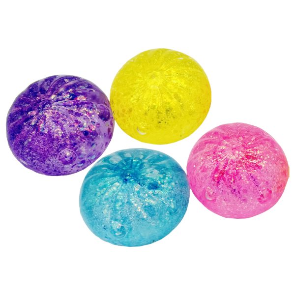 Jucarie Jumbo Squishy Antistres, Flippy, Model Plain Bun, Revenire Lenta, Simplu cu Sclipici, 6 x 6 cm, 125 gr, Culoare Mix Surpriza