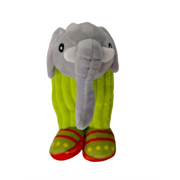 Jucarie Moale de Plus de Tip Breloc, Flippy, Model Italian Brainrot Elefant Cactus Lirili Larila, 17 x 8 cm, Verde Gri