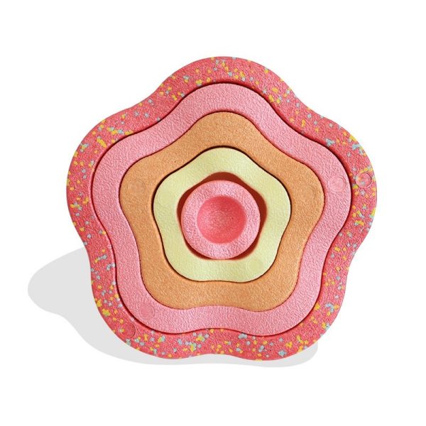 Jucarie Senzoriala de Echilibru, Flippy, Tip Stepping Stones, 5 Piese, din Spuma, pentru Miscare, Sarituri, Prindere, Diametru 28 cm, Model 1, Multicolor