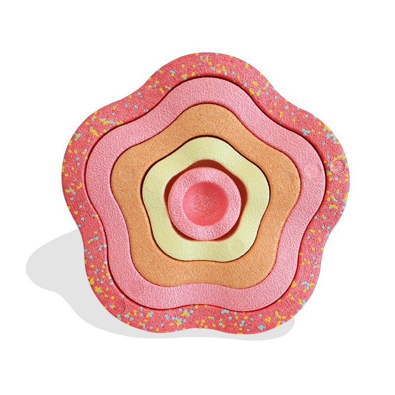 Jucarie Senzoriala de Echilibru, Flippy, Tip Stepping Stones, 5 Piese, din Spuma, pentru Miscare, Sarituri, Prindere, Diametru 28 cm, Model 1, Multicolor